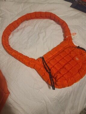 Free People Quilted Orange Crossbody Bag